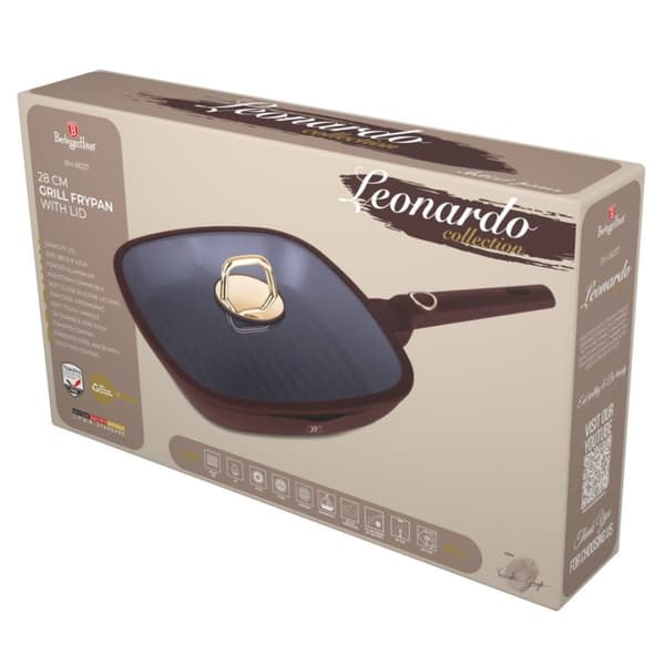 Titanium Grillpande Med Låg 28cm Berlinger Haus Bh-8037 Leonardo Lumarko!