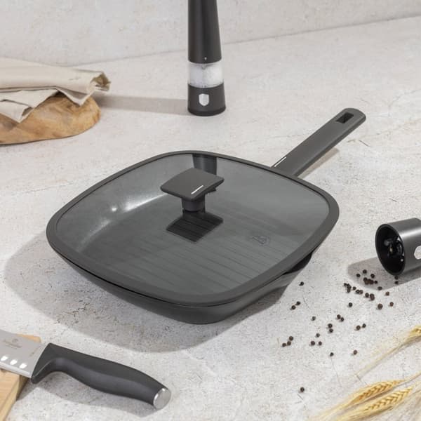 Titangrillpanna med lock 28cm Berlinger Haus Bh-8127 Antracit Lumarko!