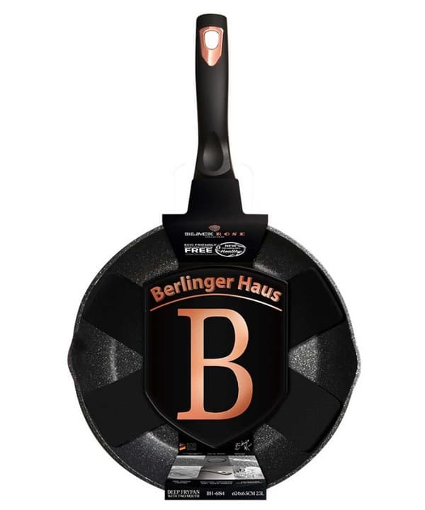 Dyb granit stegepande 24 cm Berlinger Haus sort rose Bh-6184 Lumarko!