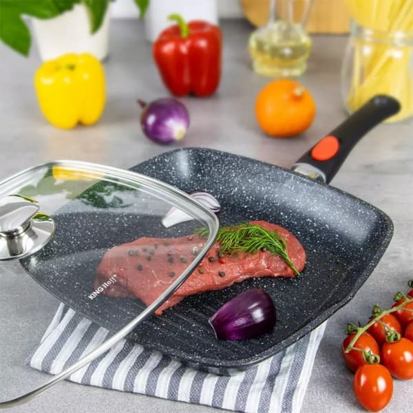 Graniittigrillipannu 28cm Kinghoff Kh-1511 Irrotettava Kahva Lumarko!