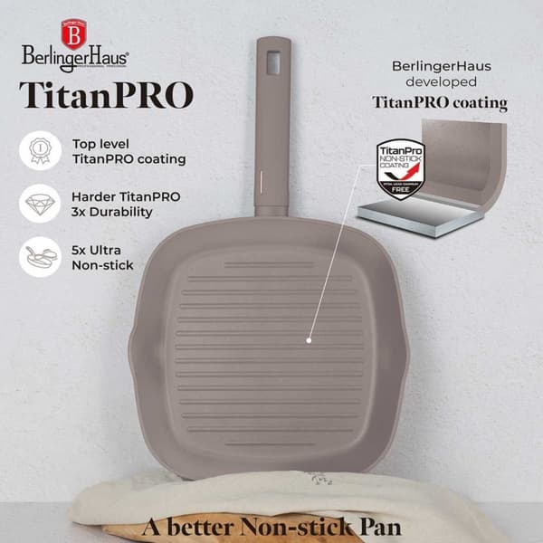 Titanium Grillpande 28cm Berlinger Haus Bh-8096 Taupe Lumarko!