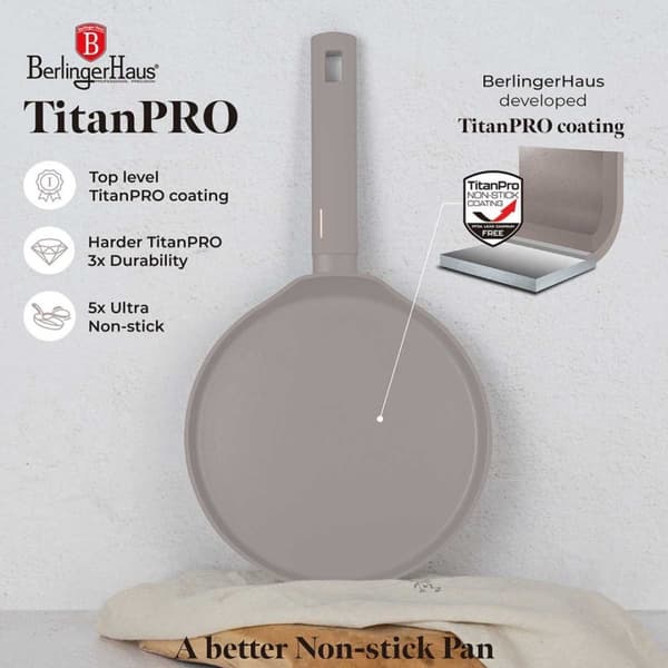 Titanium pandekagepande 25cm Berlinger Haus Bh-8085 Taupe Lumarko!