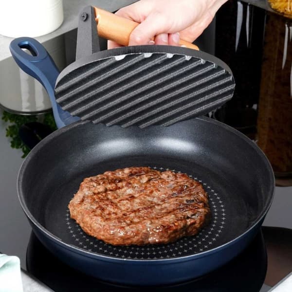 Gjutjärnspress för grillning av hamburgare, biffar, kött 259702 Lumarko!