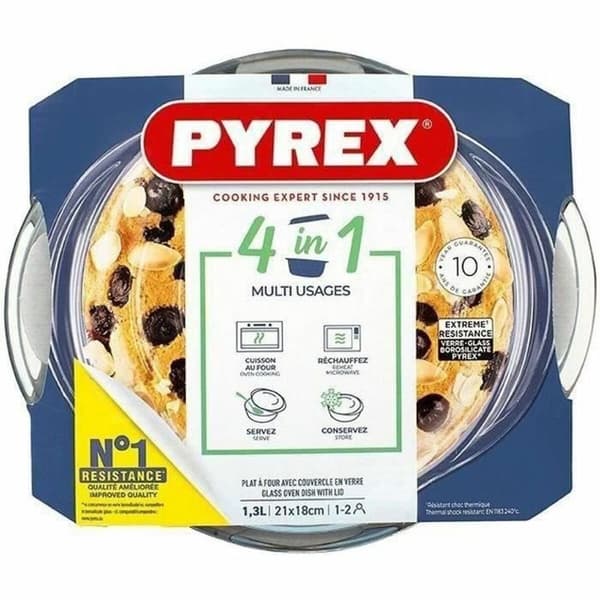 Kannellinen vuoka Pyrex 1,4 L Valkoinen Läpinäkyvä