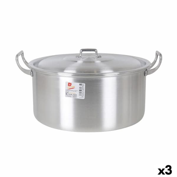 Kastrull med lock Aluminium 41 x 33 x 19 cm (3 antal)