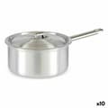 Miniatyrbillede 1 af 3: Kasserolle med låg Kinvara 100020 Sølvfarvet Aluminium 2 L 20 x 12 x 35,5 cm (10 enheder)