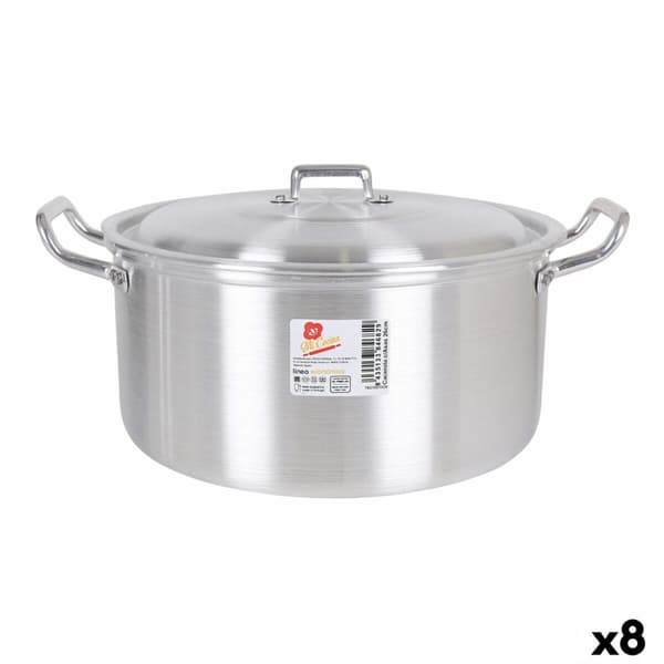 Gryde Med Låg Aluminium 33,5 x 28 x 15 cm (8 enheder)