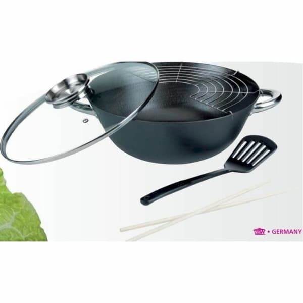 Wok Pande GSW Stål Smedet stål Ø 32 cm 4 Dele