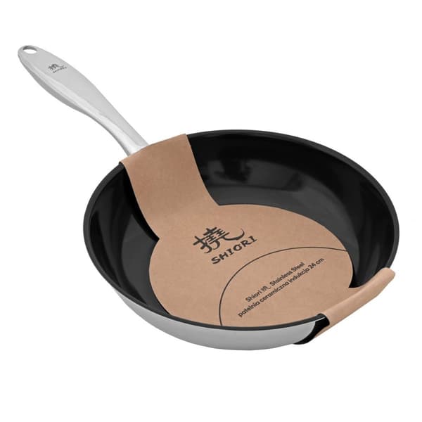 Shiori 撓 Induktionsstekpanna i rostfritt stål 304 med keramisk beläggning, 24 cm
