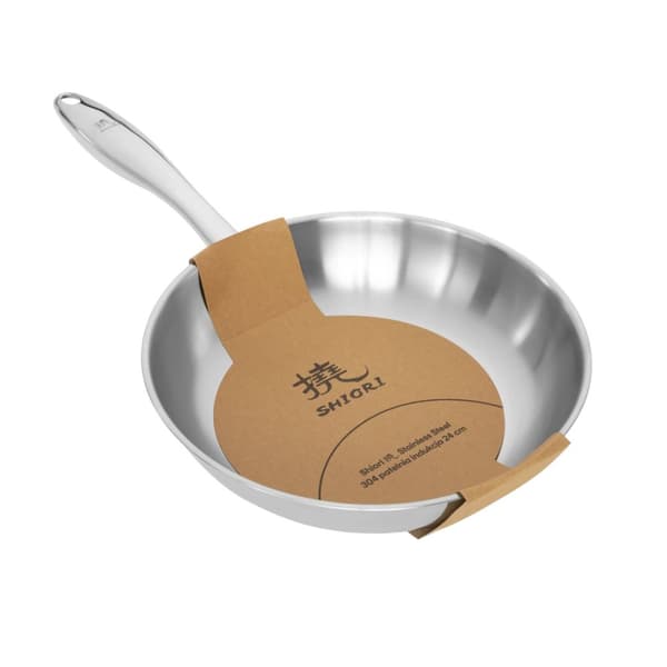 Shiori 撓 Rustfrit stål 304 stegepande uden belægning induktion 24 cm