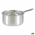 Miniatyrbillede 1 af 3: Kasserolle med låg Kinvara 100023 Sølvfarvet Aluminium Ø 24 cm 5 L (10 enheder)