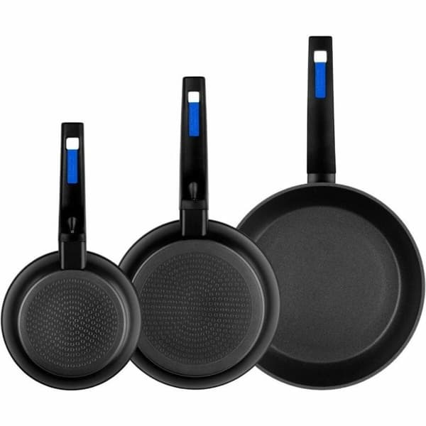 Sett med stekepanner Monix M811200 Svart Bakelitt Herdet aluminium Ø 18 cm 3 Deler