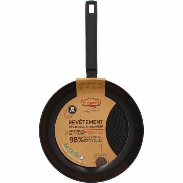 Stegepande Menastyl Sort Smedet aluminium Ø 28 cm