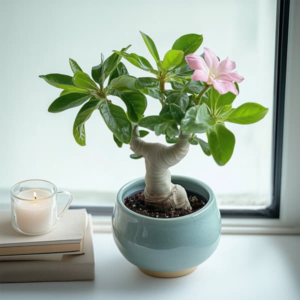 Ørkenrose - Sæt med 4 - Adenium obesum - Højde 25-40cm - ⌀11cm