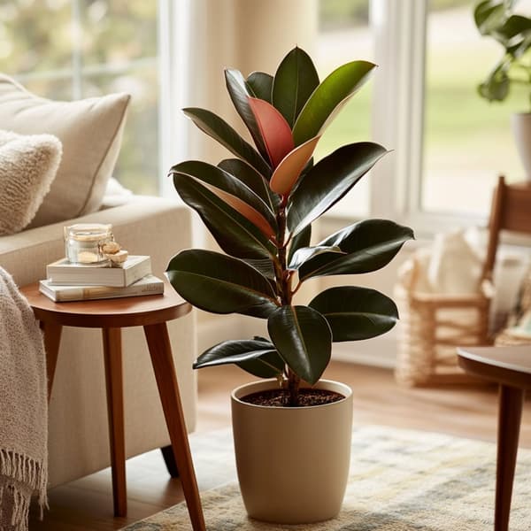 Gummitræ - Ficus Elastica 'Abidjan' - Højde 75-100cm - ⌀24cm
