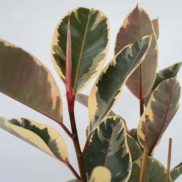 Fönsterfikus - Ficus Elastica 'Tineke' - Höjd 75-100cm - ⌀24cm