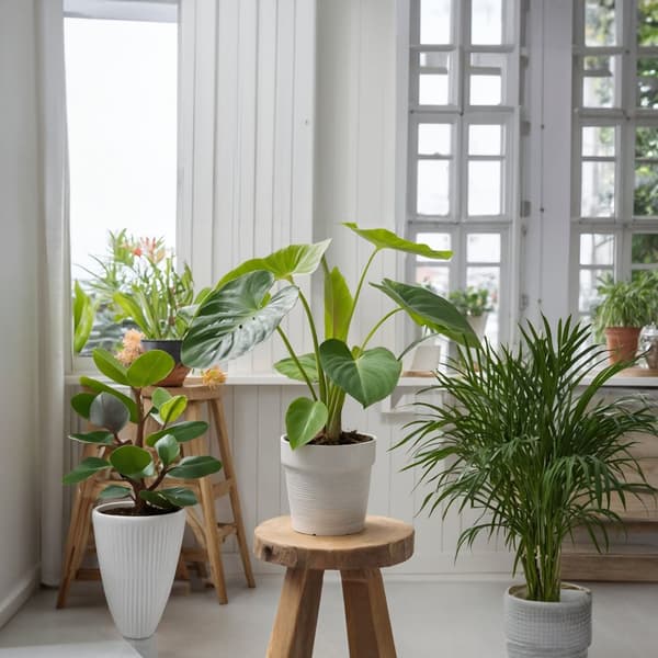 Mini inomhus palmen - Sæt med 2 - Dypsis Chamaedorea - Højde 25-40cm - ⌀12cm