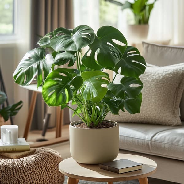 Hålväxt - Set om 2 - Monstera deliciosa - Höjd 50-60cm - ⌀17cm
