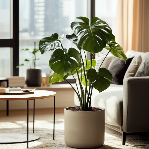 Hålväxt - Set om 2 - Monstera deliciosa - Höjd 50-60cm - ⌀17cm