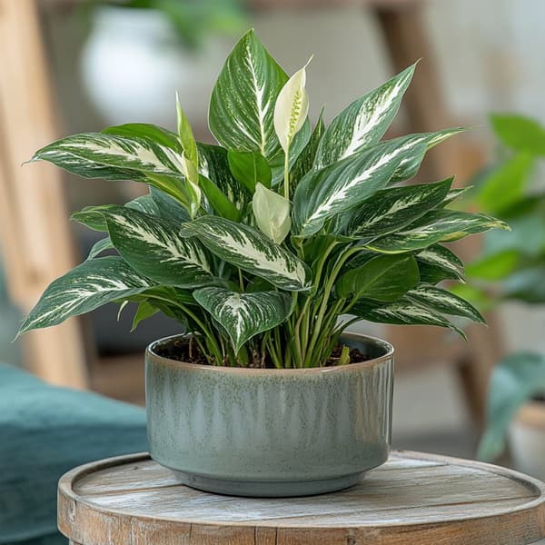 Fredskalla - Set om 2 - Spathiphyllum 'Diamond' - Höjd 40-50cm - ⌀12cm