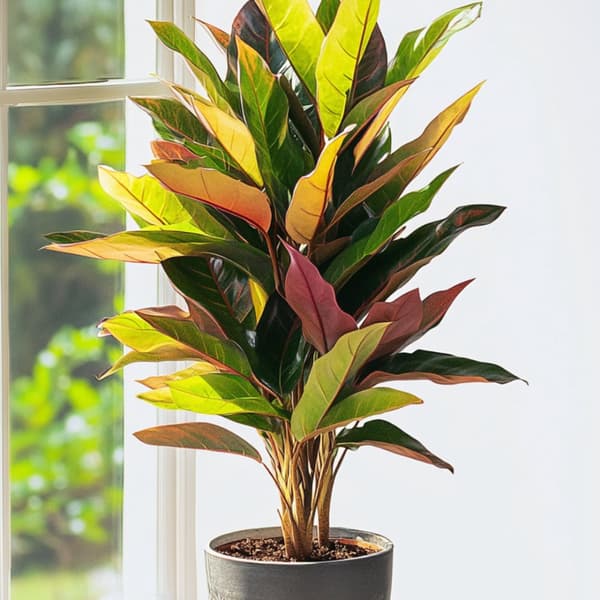 Kroton - Codiaeum variegatum 'Mrs. Iceton' - Højde 140-150cm - ⌀31cm