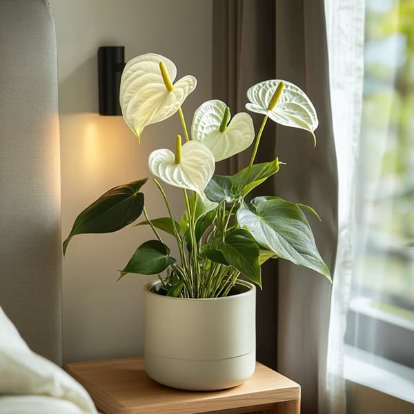 Flamingoblomst - Anthurium 'Alpine White' - Højde 40-55cm - ø14cm
