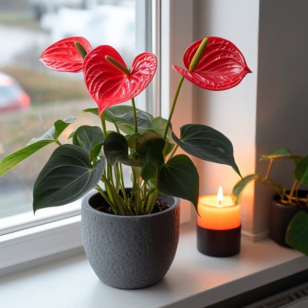 Rosenkalla - Anthurium 'Royal Champion' - Höjd 35-45cm - ø12cm