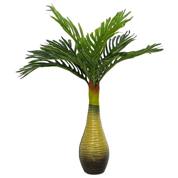 Konstgjord palmväxt 9 blad 70 cm grön
