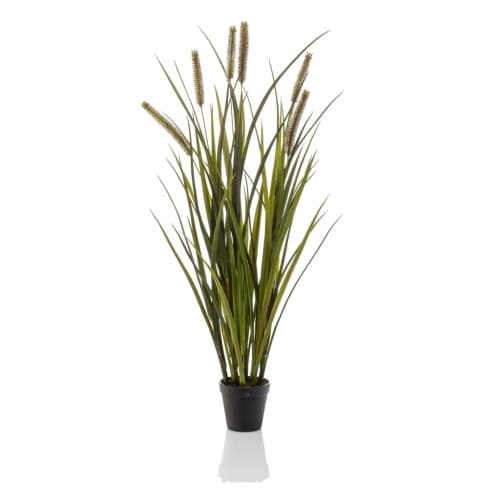 Emerald Konstväxt Cattails Grass i kruka 85 cm