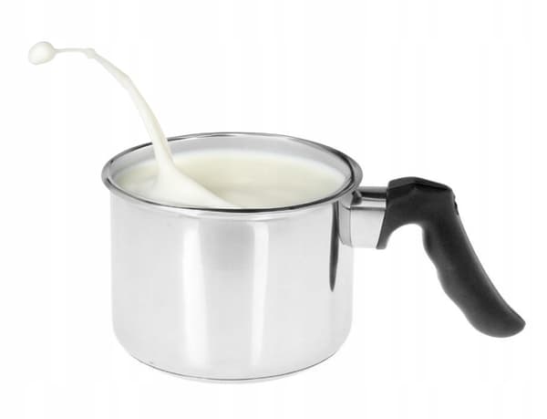Mjölkkanna med handtag stål 1l 12 cm