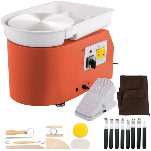 Pladespiller - Elektrisk - 28cm - Inkl. tilbehør - 350W - 220V - Orange - Drejning