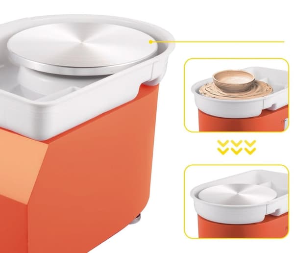 Pladespiller - Elektrisk - 28cm - Inkl. tilbehør - 350W - 220V - Orange - Drejning