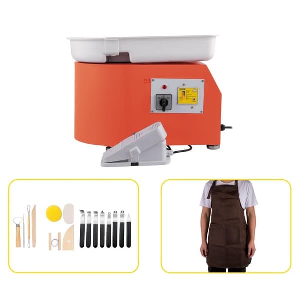 Pladespiller - Elektrisk - 28cm - Inkl. tilbehør - 350W - 220V - Orange - Drejning