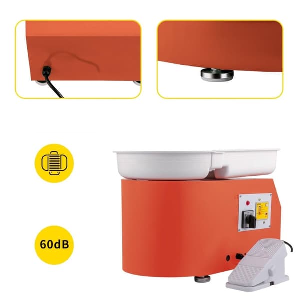 Pladespiller - Elektrisk - 28cm - Inkl. tilbehør - 350W - 220V - Orange - Drejning