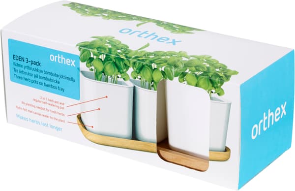 Örtkrukor Eden set 3 st m bricka12 cm Orthex