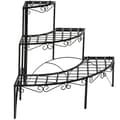 Miniatyrbillede 6 af 7: Plantetrappe rund med 3 trin ca. 60x60x60cm - sort