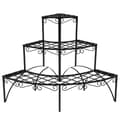 Miniatyrbillede 7 af 7: Plantetrappe rund med 3 trin ca. 60x60x60cm - sort