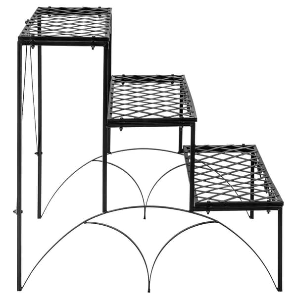 Plantetrappe med 3 trin ca. 60x60x60cm - sort
