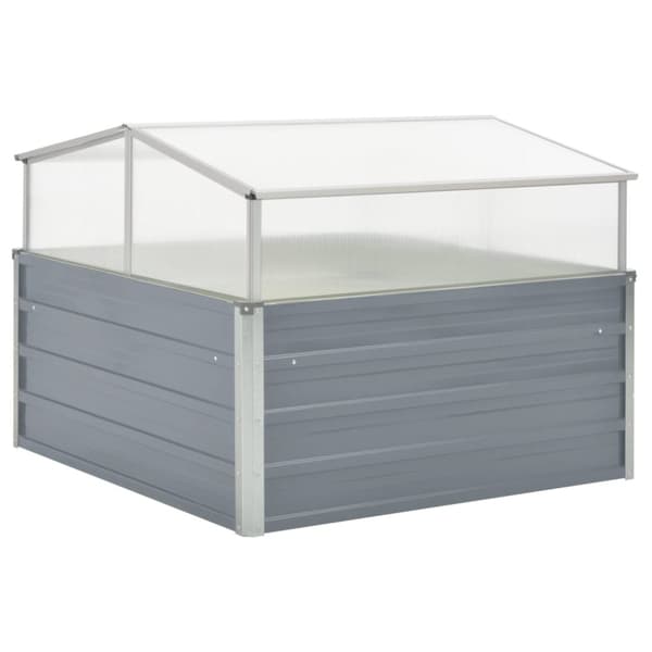 vidaXL drivhus 100x100x85 cm galvaniseret stål grå