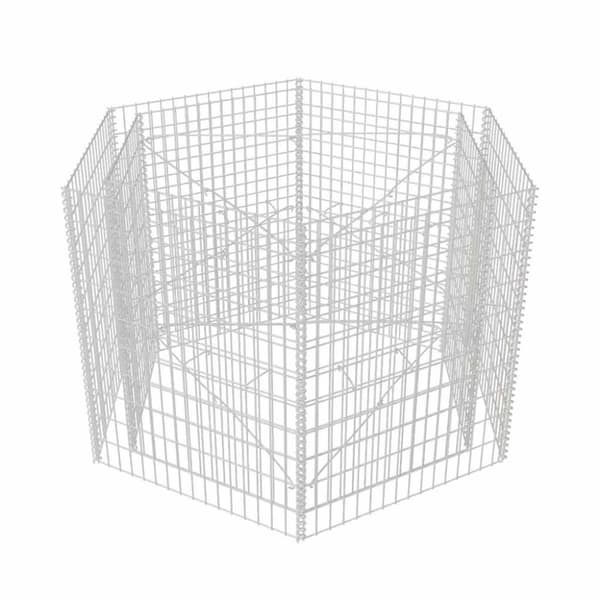vidaXL Korotettu kuusikulmainen gabion-/kivikorikehys 160x140x100 cm