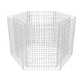 Pikkukuva 2 / 5: vidaXL Korotettu kuusikulmainen gabion-/kivikorikehys 160x140x100 cm