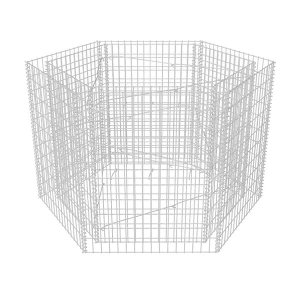 vidaXL Korotettu kuusikulmainen gabion-/kivikorikehys 160x140x100 cm