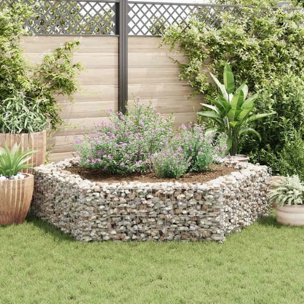 vidaXL Gabion høybed sekskantet 200x173x40 cm