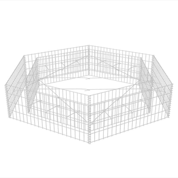 vidaXL Gabion høybed sekskantet 200x173x40 cm