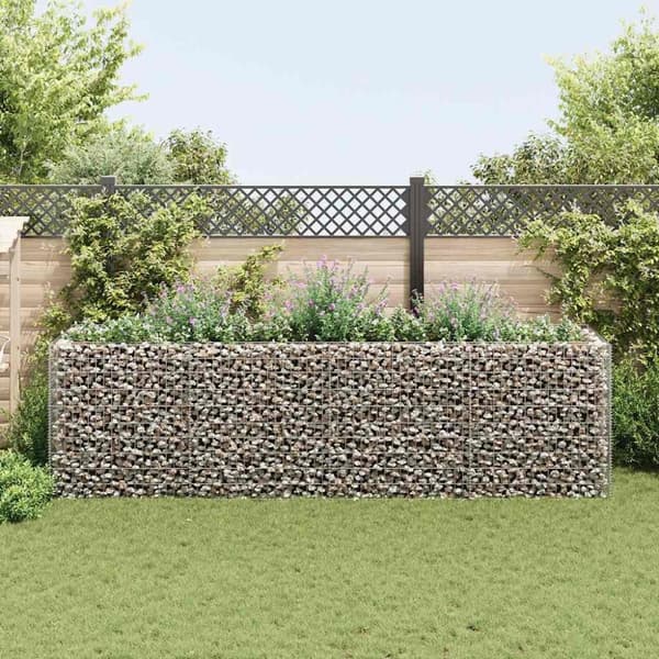 vidaXL gabion-højbed 360x90x100 cm stål