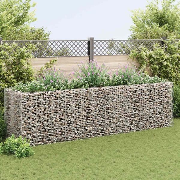 vidaXL gabion-højbed 360x90x100 cm stål