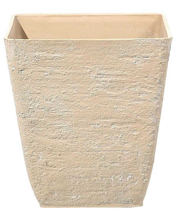 Kukkaruukku beige 39 x 43 x 39 cm kiviseos neliö polyhartsi lasikuitu säänkestävä