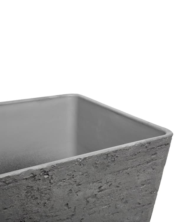 Kukkaruukku harmaa 39 x 43 x 39 cm kiviseos neliö polyhartsi lasikuitu säänkestävä