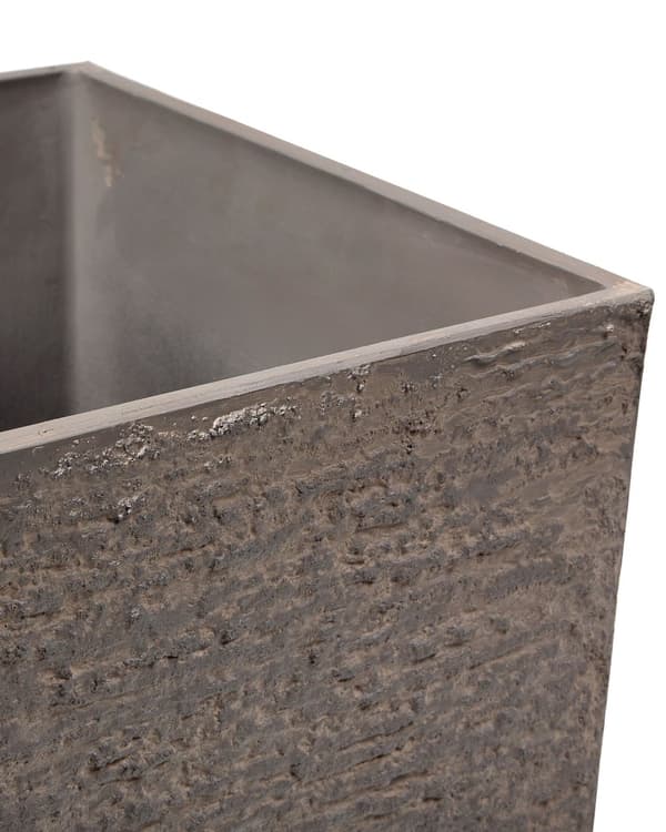 Kukkaruukku tummanruskea 30 x 60 x 30 cm kiviseos polyhartsi lasikuitu neliö säänkestävä