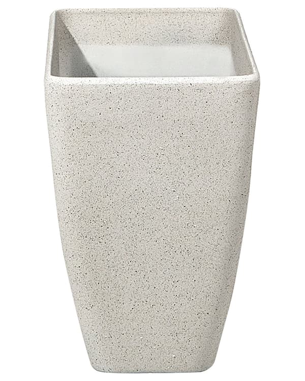Kukkaruukku beige 60 x 41 x 27 cm kiviseos polyhartsi suorakulmio tyhjennysreikä